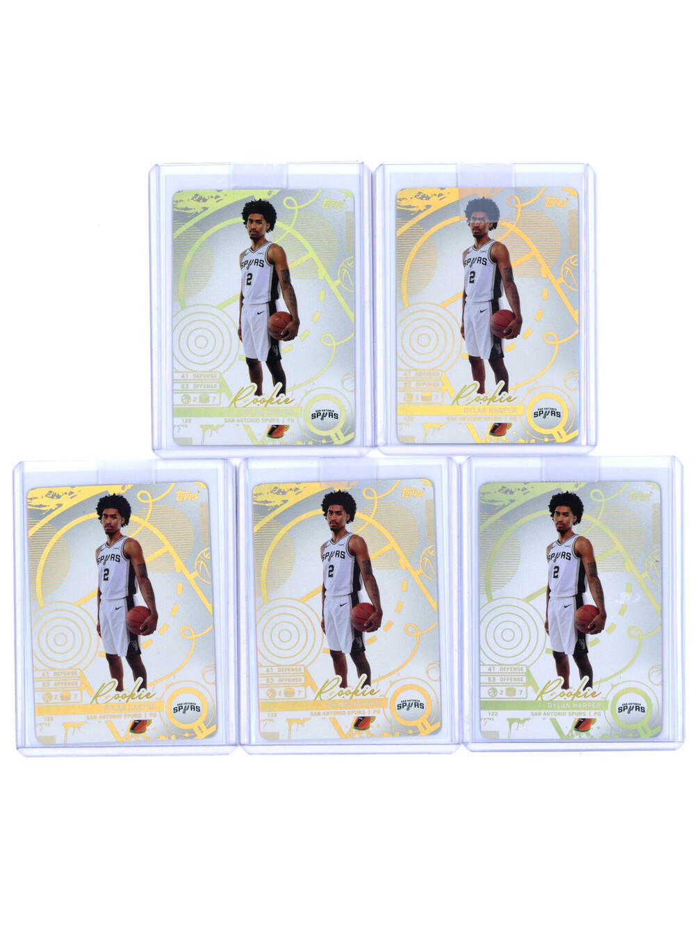 Lot of (5) 2025 Topps Match Attax #112 Dylan Harper Spurs Rookie Card (RC)